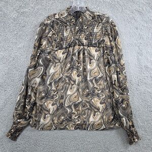 Haver London Women's Lined Blouse Size L Polyester Long Sleeve